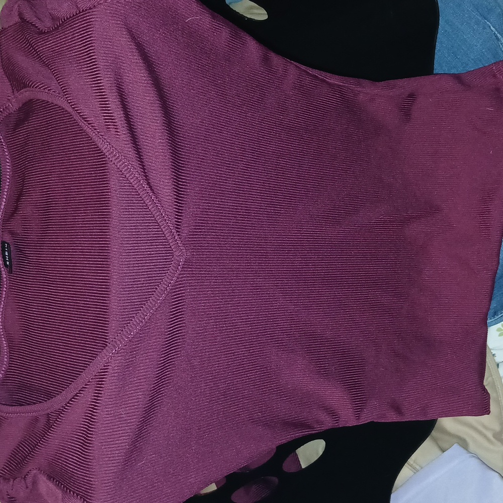 Maroon long-sleeved shirt